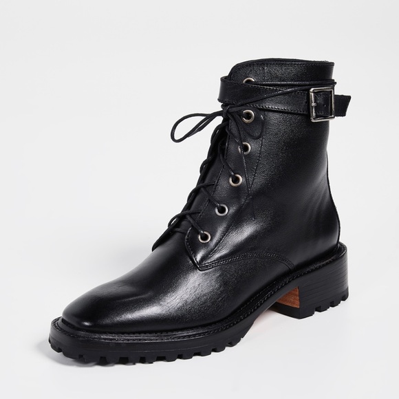 NWOT Rachel Comey Dame Leather Combat Boots with Strap - Picture 6 of 13